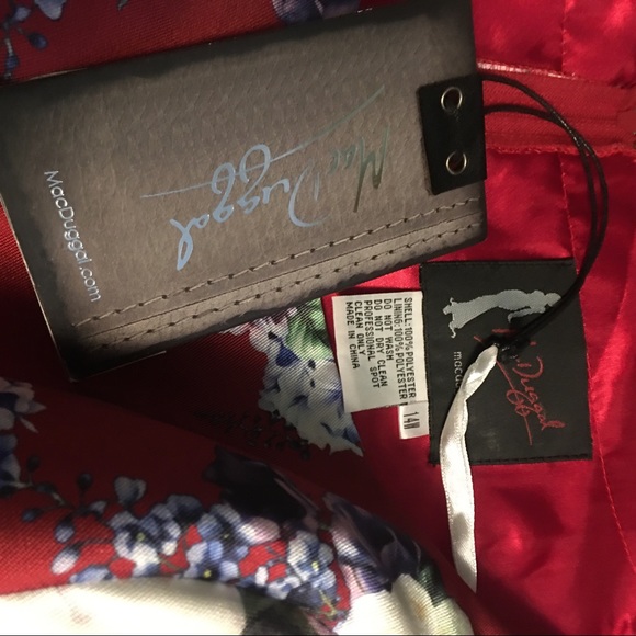 Mac Duggal 77314F Burgundy Floral Fit & Flare Dress - Picture 11 of 15